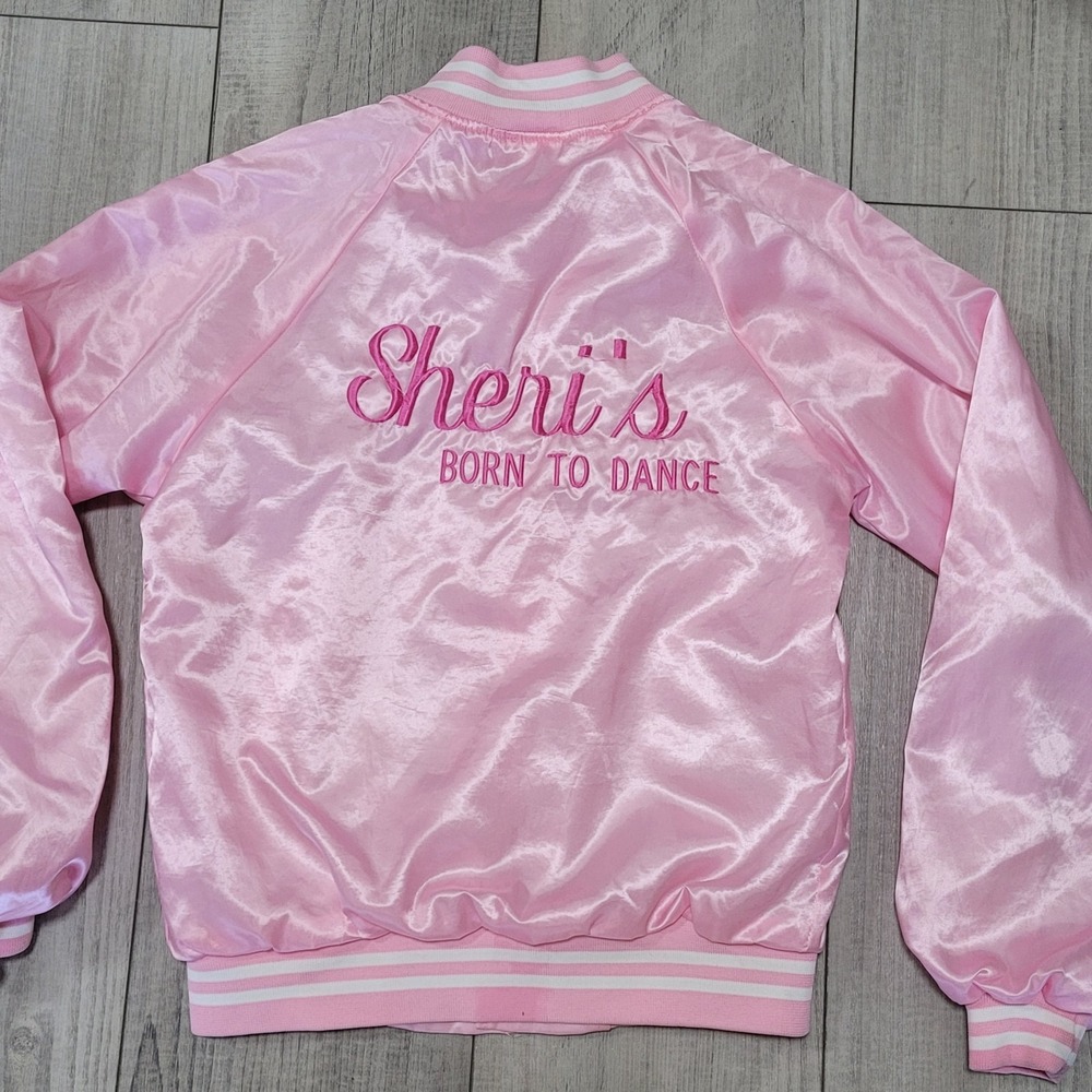 HARTWELL Bomber Jacket Womens Small Pink Satin "Sheri's Born to Dance" (c-video)